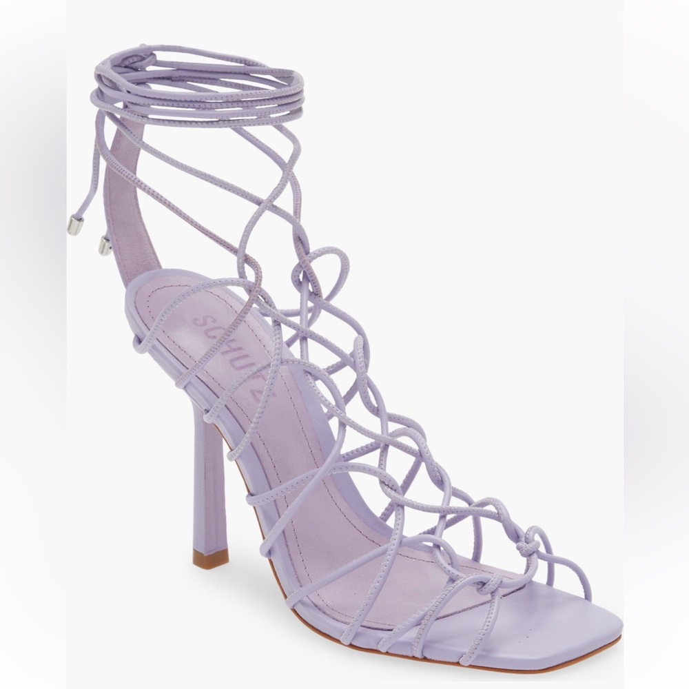 SCHUTZ Heyde Suede Heels with Ankle tie